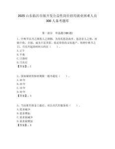 2025山東臨沂市級開發(fā)公益性崗位招用就業(yè)困難人員300人備考題庫及答案解析（奪冠）