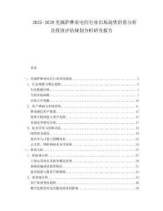 2025-2030美屬薩摩亞電信行業市場現狀供需分析及投資評估規劃分析研究報告