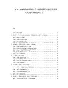 2025-2030秘魯庫斯科印加帝國遺址旅游項目開發規劃調研分析報告書