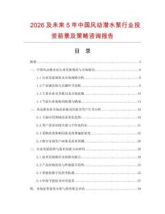 2026及未來(lái)5年中國(guó)風(fēng)動(dòng)潛水泵行業(yè)投資前景及策略咨詢報(bào)告
