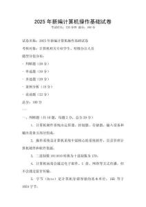 2025年新編計算機操作基礎試卷