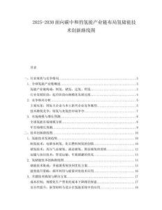 2025-2030面向碳中和的氢能产业链布局氢储能技术创新路线图