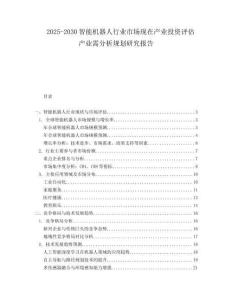 2025-2030智能机器人行业市场现在产业投资评估产业需分析规划研究报告
