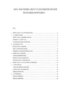 2025-2030美國私人航空氣行業(yè)市場供需分析及投資評(píng)估規(guī)劃分析研究報(bào)告