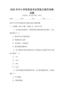 2025年中小學信息技術應用能力提升攻略試題