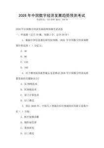2026年中國數字經濟發展趨勢預測考試