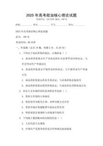 2025年高考政治核心理論試題