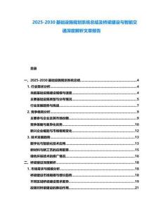 2025-2030基礎(chǔ)設(shè)施規(guī)劃系統(tǒng)總結(jié)及橋梁建設(shè)與智能交通深度解析文章報告