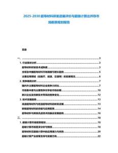 2025-2030超導(dǎo)材料研發(fā)進(jìn)展評(píng)價(jià)與超級(jí)計(jì)算出并存市場前景規(guī)劃報(bào)告
