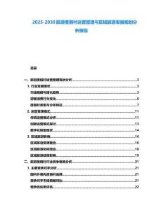 2025-2030旅游度假村運營管理與區域旅游發展規劃分析報告