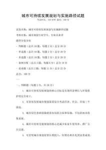 城市可持续发展规划与实施路径试题
