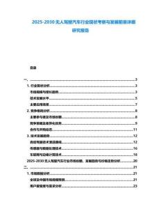 2025-2030無人駕駛汽車行業(yè)現(xiàn)狀考察與發(fā)展前景詳細研究報告