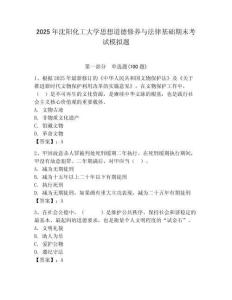 2025年沈陽化工大學思想道德修養與法律基礎期末考試模擬題（奪冠系列）