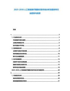2025-2030人工智能醫(yī)療圖像識(shí)別市場(chǎng)分析深度研判行業(yè)趨勢(shì)與投資