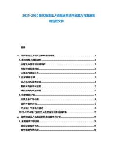 2025-2030現(xiàn)代物流無(wú)人機(jī)配送系統(tǒng)市場(chǎng)潛力與發(fā)展策略定級(jí)文件