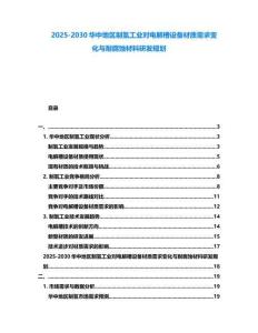 2025-2030華中地區(qū)制氫工業(yè)對電解槽設(shè)備材質(zhì)需求變化與耐腐蝕材料研發(fā)規(guī)劃
