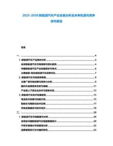 2025-2030新能源汽車產(chǎn)業(yè)全面分析及未來機(jī)遇與競爭研究報告