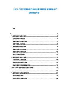 2025-2030智慧物流行業(yè)市場全面監(jiān)測及未來趨勢與產(chǎn)業(yè)鏈優(yōu)化方案