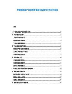 中國氫能源產業鏈競爭格局與投資可行性研究報告