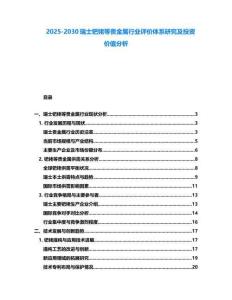 2025-2030瑞士鈀銠等貴金屬行業評價體系研究及投資價值分析