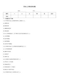 京東人力筆試測試題