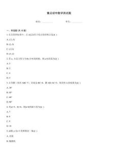 重点初中数学测试题