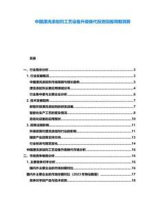 中國漂洗添加劑工藝設備升級換代投資回報周期測算