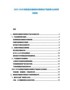 2025-2030新型顯示面板技術(shù)商用化產(chǎn)品競爭力分析研究報(bào)告
