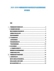 2025-2030中國智能安防市場供需狀況與投資前景規(guī)劃研究報告