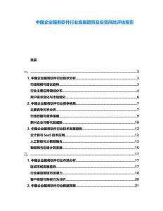 中國企業服務軟件行業發展趨勢及投資風險評估報告