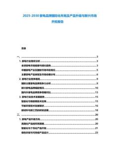 2025-2030家電品牌國際化布局及產(chǎn)品升級(jí)與新興市場開拓報(bào)告