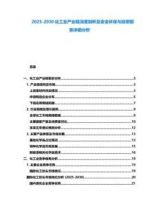 2025-2030化工業產業鏈深度剖析及安全環保與投資前景詳細分析