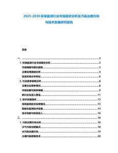 2025-2030环保监测行业市场现状分析及污染治理方向与技术发展研究报告