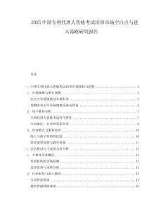 2025中國專利代理人資格考試培訓市場空白點與進入策略研究報告