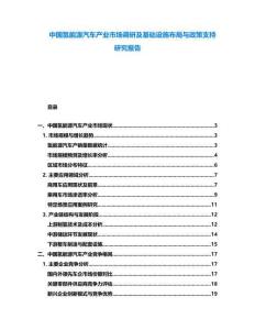 中国氢能源汽车产业市场调研及基础设施布局与政策支持研究报告