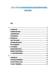 2025-2030元宇宙虚拟现实硬件设备市场格局与创新趋势研究报告