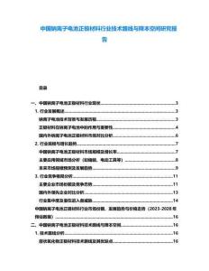 中国钠离子电池正极材料行业技术路线与降本空间研究报告