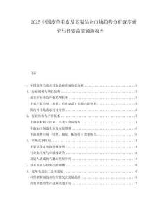 2025中國皮革毛皮及其制品業(yè)市場趨勢分析深度研究與投資前景預(yù)測報告