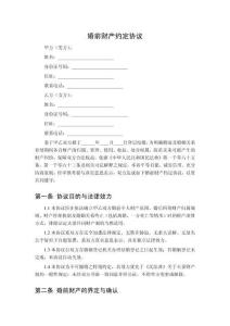 婚前財(cái)產(chǎn)約定協(xié)議