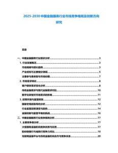 2025-2030中國金融服務行業市場競爭格局及創新方向研究