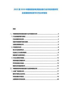 2025至2030中国局部放电测量设备行业市场深度研究及发展前景投资可行性分析报告