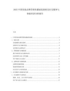 2025中國美妝品牌營銷傳播深度洞察及社交媒體與體驗經(jīng)濟分析報告