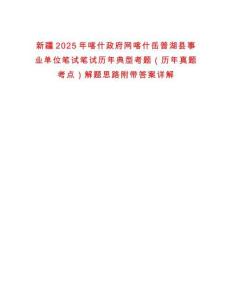 新疆2025年喀什政府網喀什岳普湖縣事業單位筆試筆試歷年典型考題（歷年真題考點）解題思路附帶答案詳解