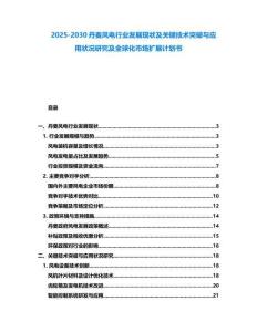 2025-2030丹麦风电行业发展现状及关键技术突破与应用状况研究及全球化市场扩展计划书