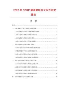 2026年CFRP碳素管項(xiàng)目可行性研究報(bào)告