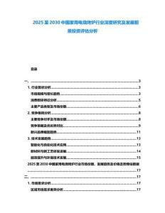 2025至2030中國家用電燒烤爐行業深度研究及發展前景投資評估分析