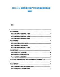 2025-2030硅基負極材料量產工藝與高能量密度電池發展路徑