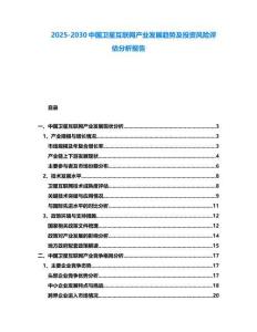 2025-2030中國衛星互聯網產業發展趨勢及投資風險評估分析報告