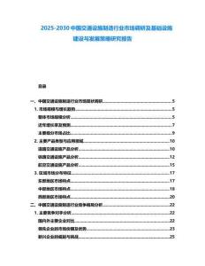 2025-2030中國交通設施制造行業市場調研及基礎設施建設與發展策略研究報告