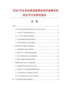 2026年全自動(dòng)高周波柔軟線折盒模切機(jī)項(xiàng)目可行性研究報(bào)告